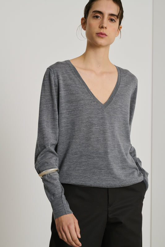 Pull Derek - Gris Chiné - Laine - Femme