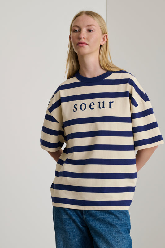 Tee-Shirt Adam - Écru/Marine - Coton - Femme