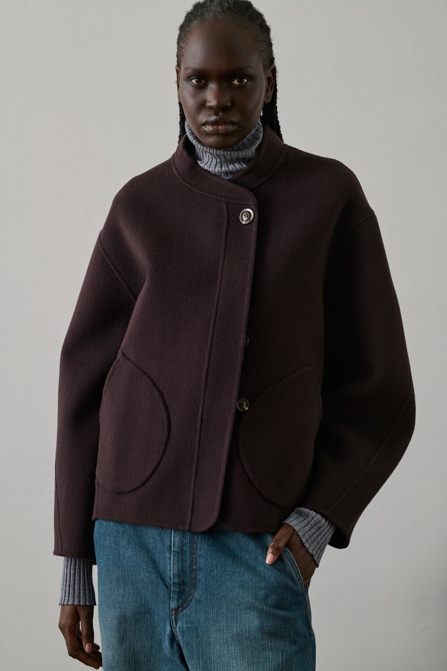 Manteau Windsor - Aubergine - Laine - Femme