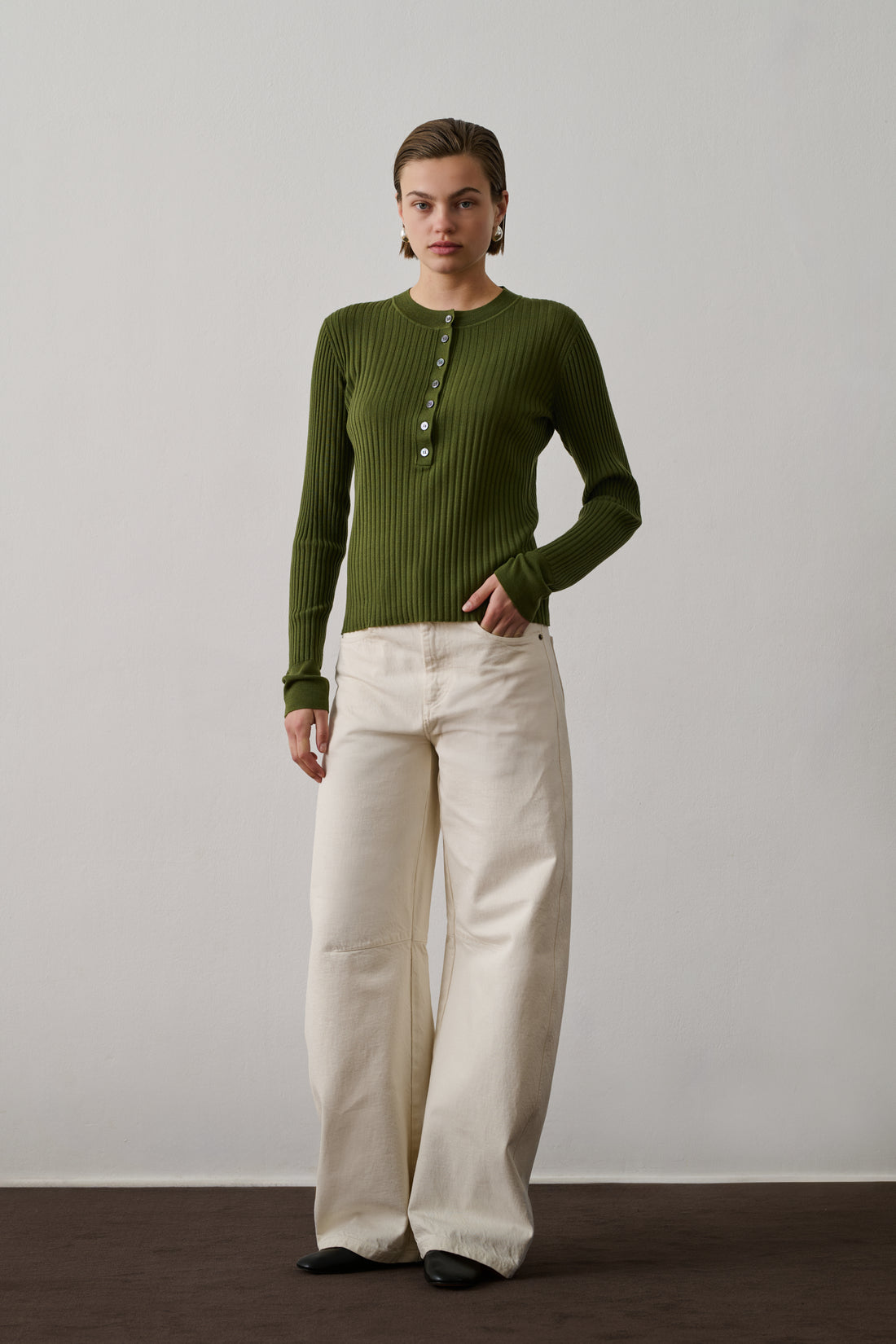 Polo Buffalo - Vert Olive - Laine - Femme